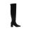 Μπότες μαύρες σουέτ με χοντρό τακούνι και τετράγωνο τελείωμα ΜΑΥΡΟ